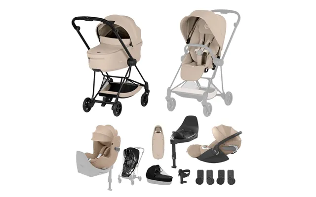 Cybex Platinum Mios Comfort Family Travel System- Cozy Beige Matt Black