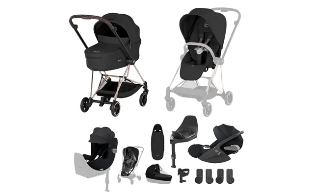 Cybex Platinum Mios Comfort Family Travel System- Sepia Black Rose Gold