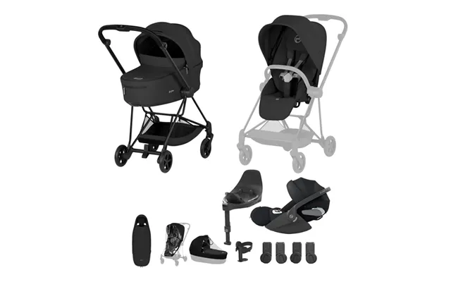 Cybex Platinum Mios Comfort Travel System- Sepia Black Matt Black - With Footmuff & Cup Holder