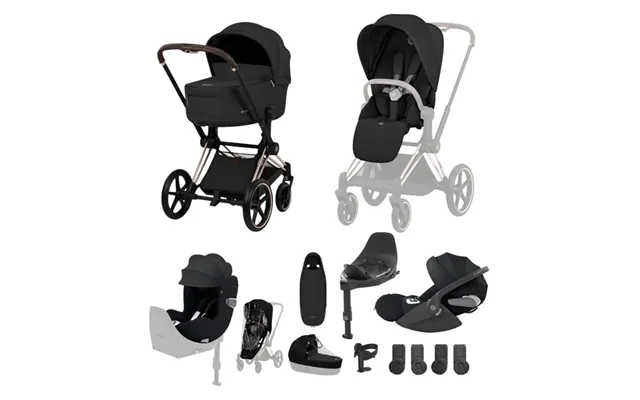 Cybex Platinum Priam Comfort Family Travel System- Sepia Black Rose Gold