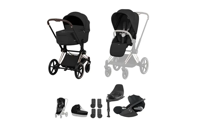 Cybex Platinum Priam Comfort Travel System- Sepia Black Rose Gold - Without Footmuff & Cup Holder