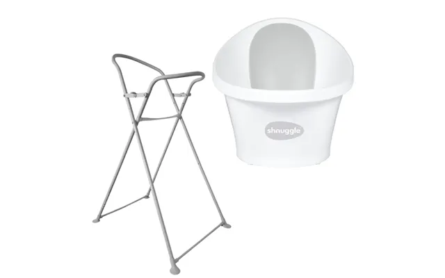 Shnuggle Baby Bath Stand Set- White & Grey