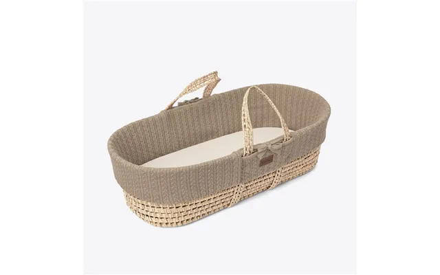 The Little Green Sheep Organic Knitted Moses Basket- Truffle