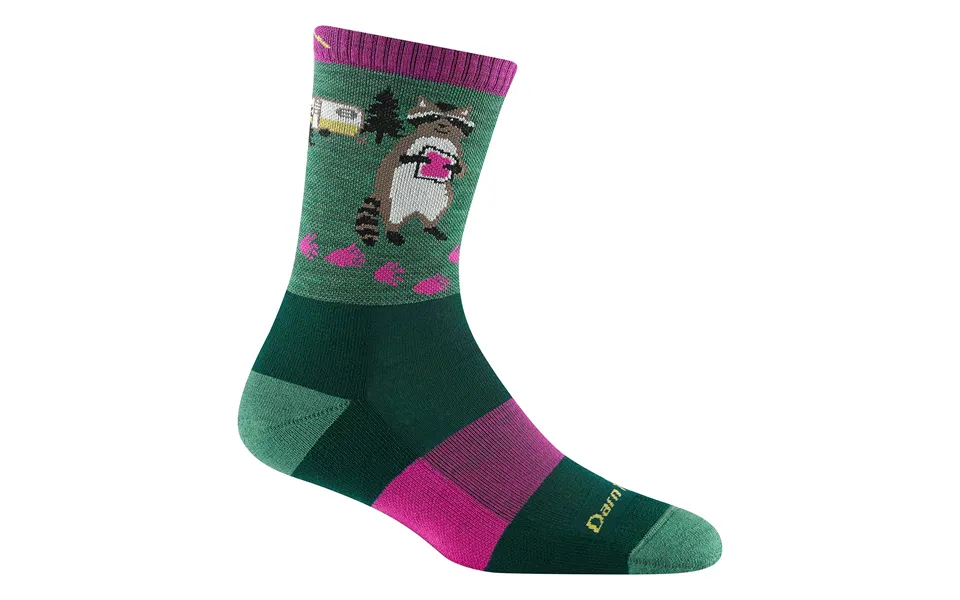 Ladies Merino Wool Animal Patterned Hiking Boot Socks By Darn Tough Size M Colour Moss