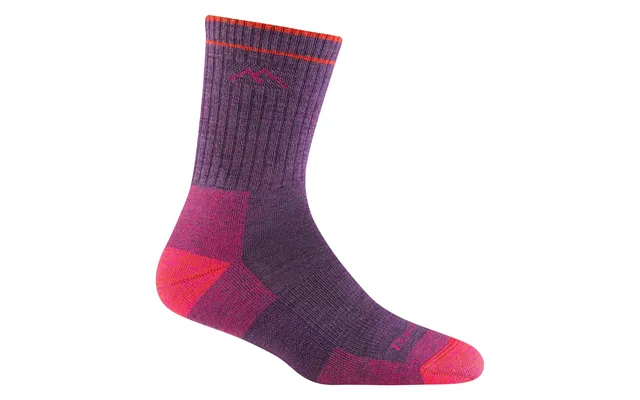 Ladies Micro Crew Cushioned Midweight Hiking Merino Wool Socks By Darn Tough Size L Colour Plum Heather product image