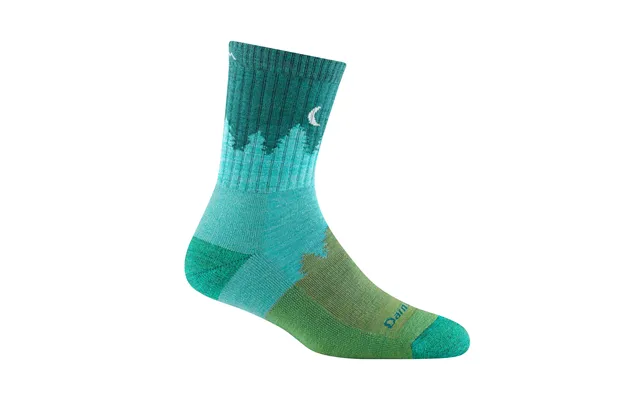 Ladies Micro Crew Midweight Hiking Merino Wool Seamless Socks By Darn Tough Size M Colour Aqua