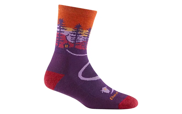 Ladies Northwoods Micro Crew Patterned Cushioned Hiking Socks By Darn Tough Size L Colour Nightshade product image