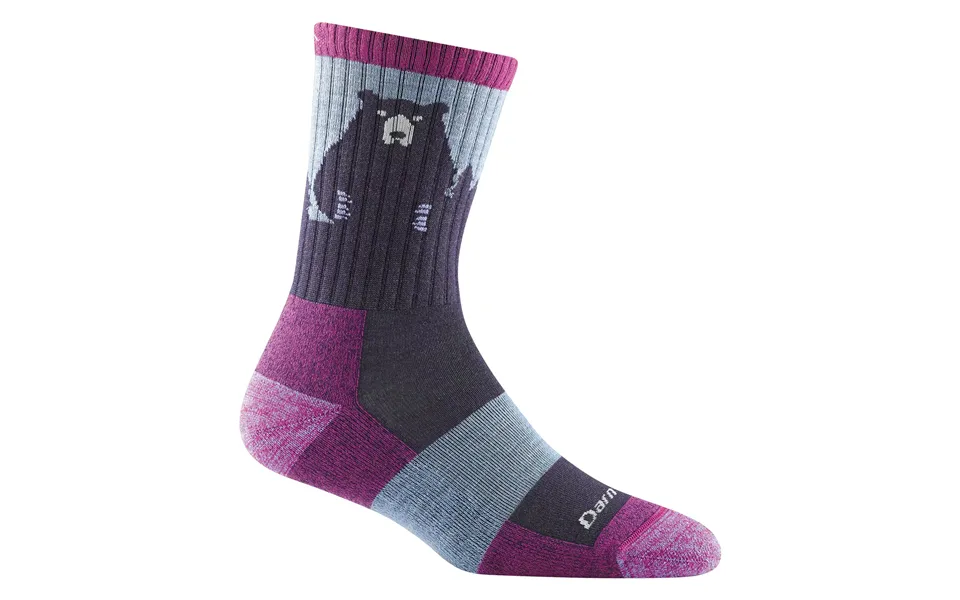 Ladies Novelty Bear Patterned Hiking Merino Socks By Darn Tough Size M Colour Purple