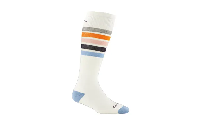 Ladies Over-the-calf Midweight Ski Snowboard Striped Merino Wool Socks By Darn Tough Size L Colour White product image