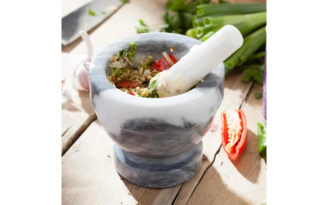 Marble Mortar & Pestle By Judge Size 13 X 11.5cm Colour Grey