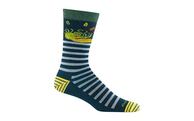 Mens Animal Patterned Crew Lightweight Seamless Merino Wool Socks By Darn Tough Size L Colour Dark Teal