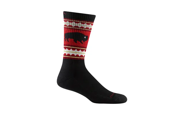 Mens Merino Wool Boot Midweight Seamless Patterned Hiking Socks By Darn Tough Size M Colour Black product image