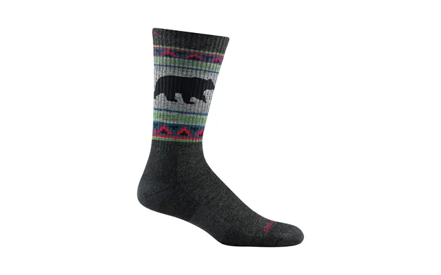 Mens Merino Wool Boot Midweight Seamless Patterned Hiking Socks By Darn Tough Size M Colour Charcoal