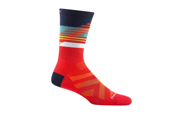 Mens Merino Wool Nordic Patterned Boot Lightweight Ski Snowboard Socks By Darn Tough Size L Colour Red