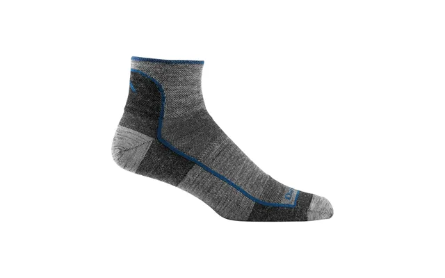 Mens Merino Wool Quarter Lightweight Running Seamless Socks By Darn Tough Size M Colour Charcoal product image