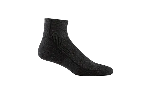 Mens Merino Wool Quarter Midweight Seamless Hiking Socks By Darn Tough Size L Colour Onyx Black
