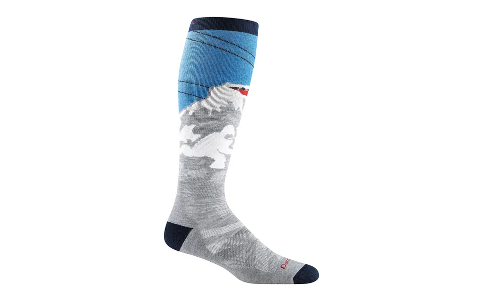 Mens Merino Wool Yeti Patterned Knee High Midweight Ski Snowboard Socks By Darn Tough Size L Colour Gray
