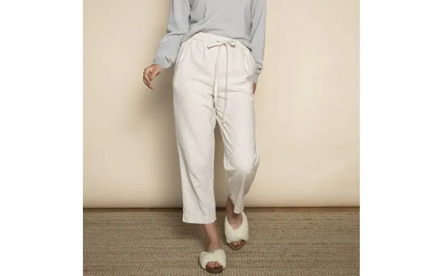 Organic Cotton & Hemp Cropped Lounge Trousers By Dip & Doze Colour Oat Size Xs product image