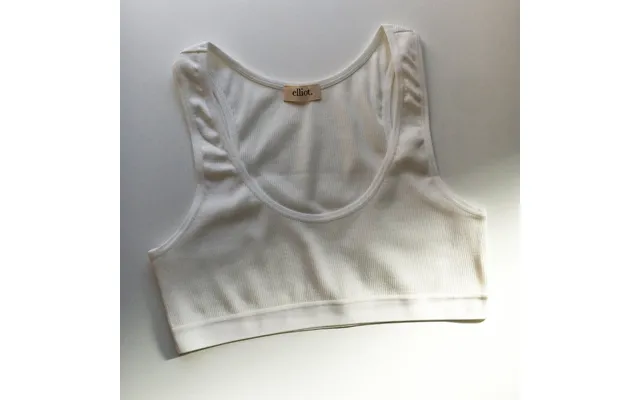 Ribbed Organic Cotton Yoga Bra By Elliot Organics Size Xs Colour White