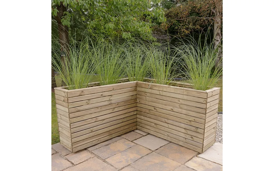 5'3 X 5'3 Forest Linear Corner Wooden Planter 1.6m X 1.6m