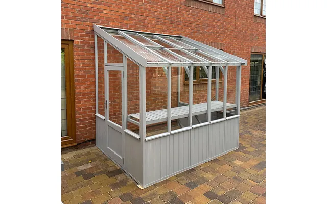 6'1 X 9'4 Coppice Hatfield Lean To Painted Wooden Greenhouse 1