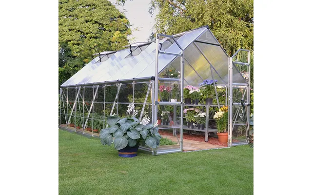 8' X 16' Palram Canopia Balance Silver Greenhouse 4.87m X 2.44m