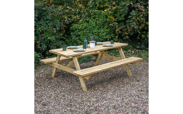 Forest Large Rectangular Wooden Garden Picnic Table 5â 11 X 5â 3 1 product image