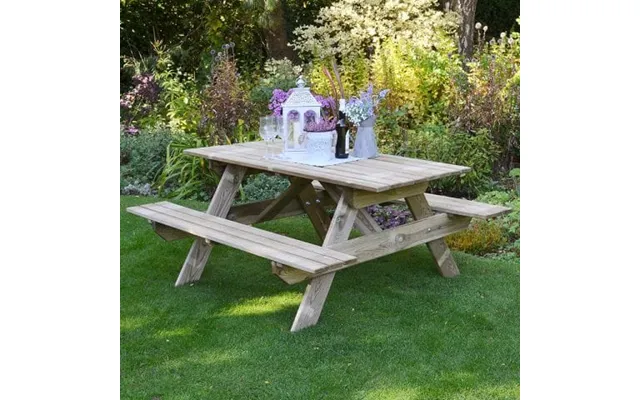 Forest Small Rectangular Wooden Garden Picnic Table 5'x5' 1.5x1 product image