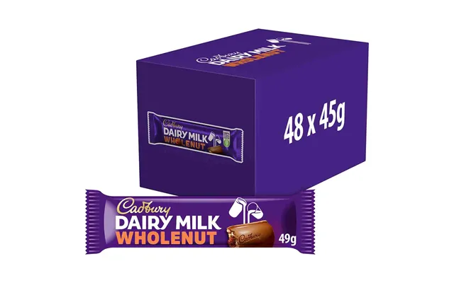 Dairy Milk Whole Nut Chocolate Bar 45g Box Of 48