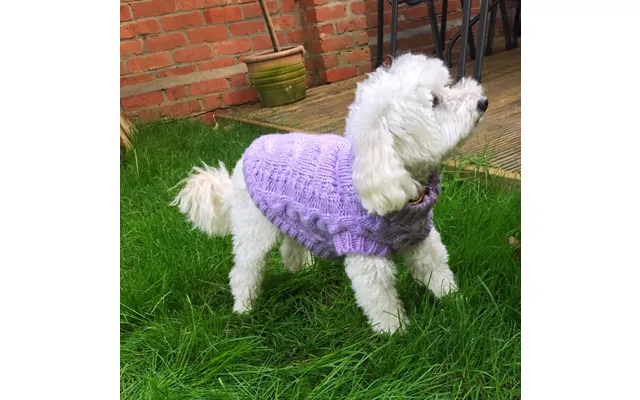 Bella Paws Cable Dog Jumper - Lilac, Small