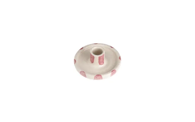 Ceramic Candle Holders - Ceramic Pink & Green Speckled Holder