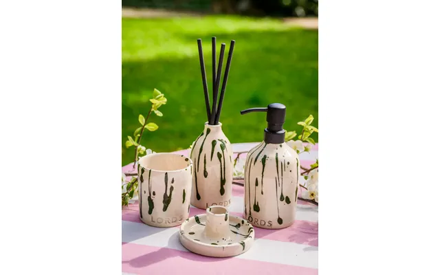 Ceramic Candle Holders - Green Drippy Holder