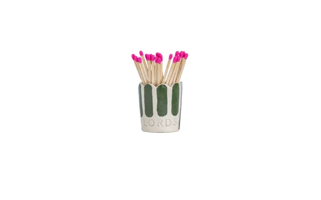 Ceramic Stripe Scallop Edge Match Pot - Stripe