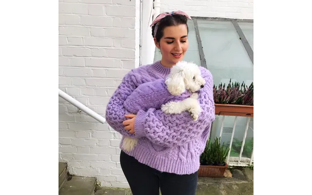Gemma Cardigan & Bella Paws Dog & Owner Matching Jumper Set - Lilac, Dog Medium Human Small