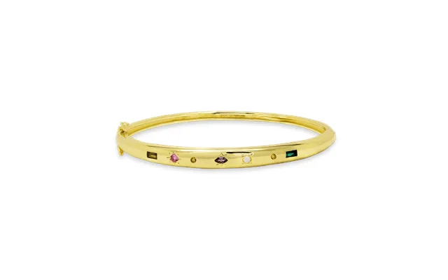 Kaleidoscope Gemstone Bangle - Gold