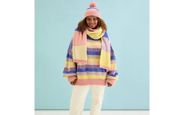 Leia Stripe Oversized Scarf - Pink