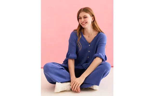 Marlow And Martha Knitted Co-ord Set - Blue, Large Small product image