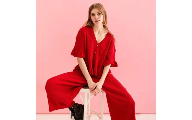 Marlow And Martha Knitted Co-ord Set - Red, Medium Medium product image