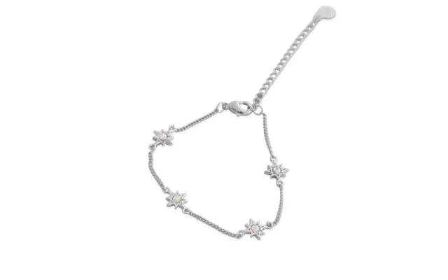 Opal Starburst Charm Bracelet - Silver