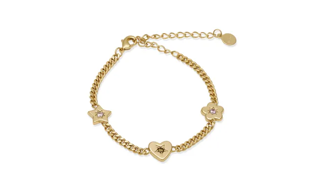 Retro Gemstone Charm Bracelet - Gold