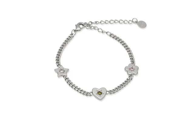 Retro Gemstone Charm Bracelet - Silver