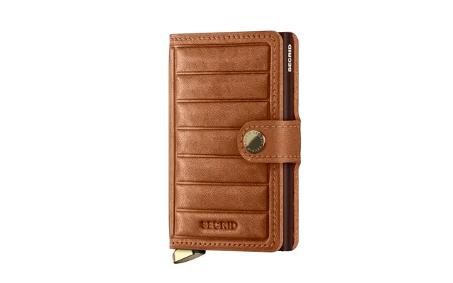 Secrid Mini Wallet - Emboss Lines Cognac