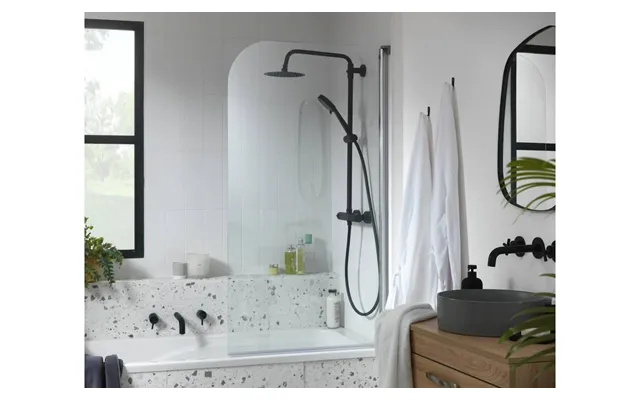 1375x750mm Half Frame Bath Shower Screen Silver Modern Bathroom Fitting