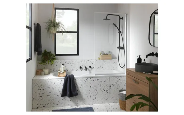 1375x755mm Fully Framed Bath Shower Screen White Bathroom Waterproof Enclosure