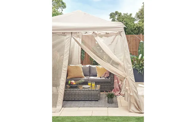 2.4x2.4m Pop Up Gazebo With Mosquito Net Instant Shelter Garden & Camping