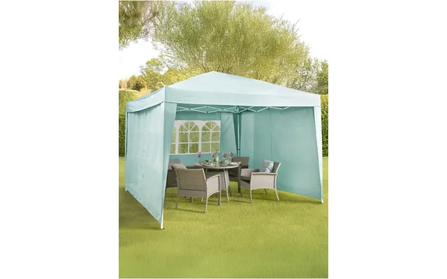 3x3m Pop Up Gazebo Blue 3 Side Panels Instant Setup Weatherproof