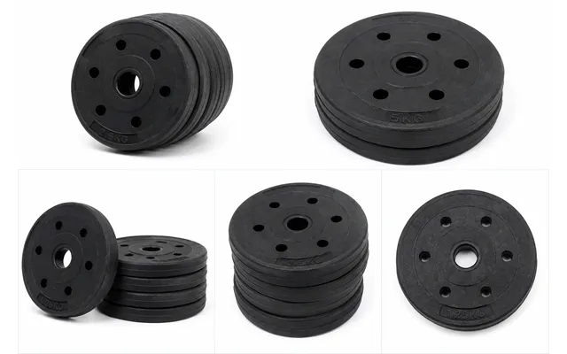 4x 2.5kg Black Dumbbell Weight Plates Standard Spinlock Home Gym Weight Discs