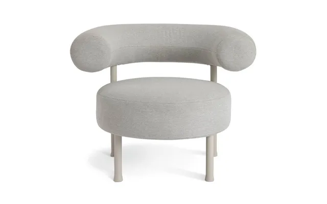 60 Tuva Fabric Curved Chair Grey Comfortable Lounge Seat Design