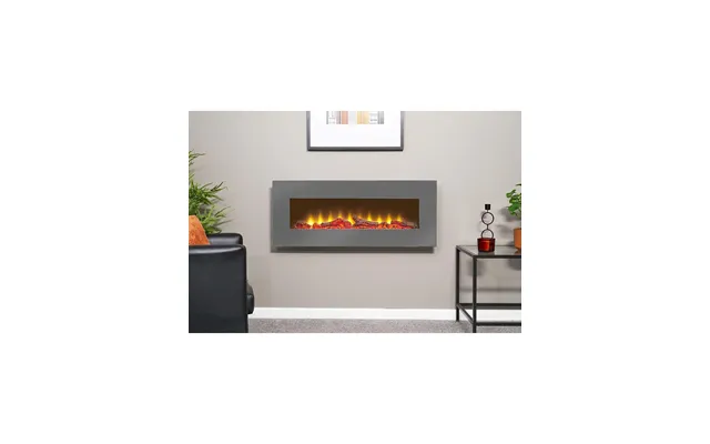 Adam Fireplaces Sureflame Electric Wall Mounted Fire With Remote In Grey 42 Inch
