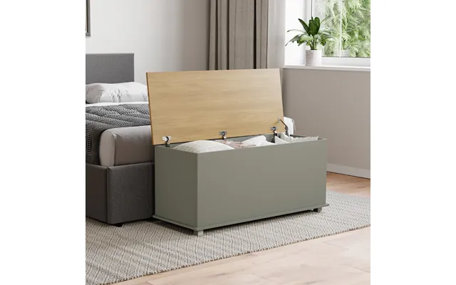 Arlington Storage Ottoman Grey Foot Stool Bench Seat Box Chest Lid Uk